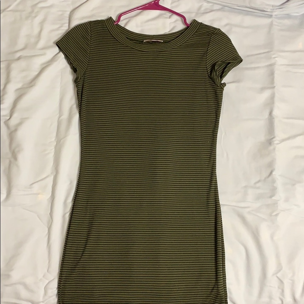 Vivace Forest Green with Black Stripes Dress